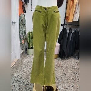 Green Corduroy Retro Flare Pants